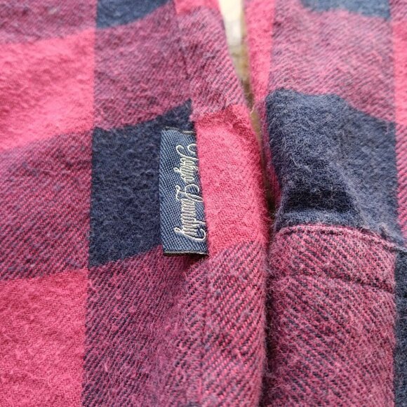 Small Tokyo Laundry Shirt Womens Red Or Pink Navy Check Button Up Japan Plaid - Picture 9 of 11